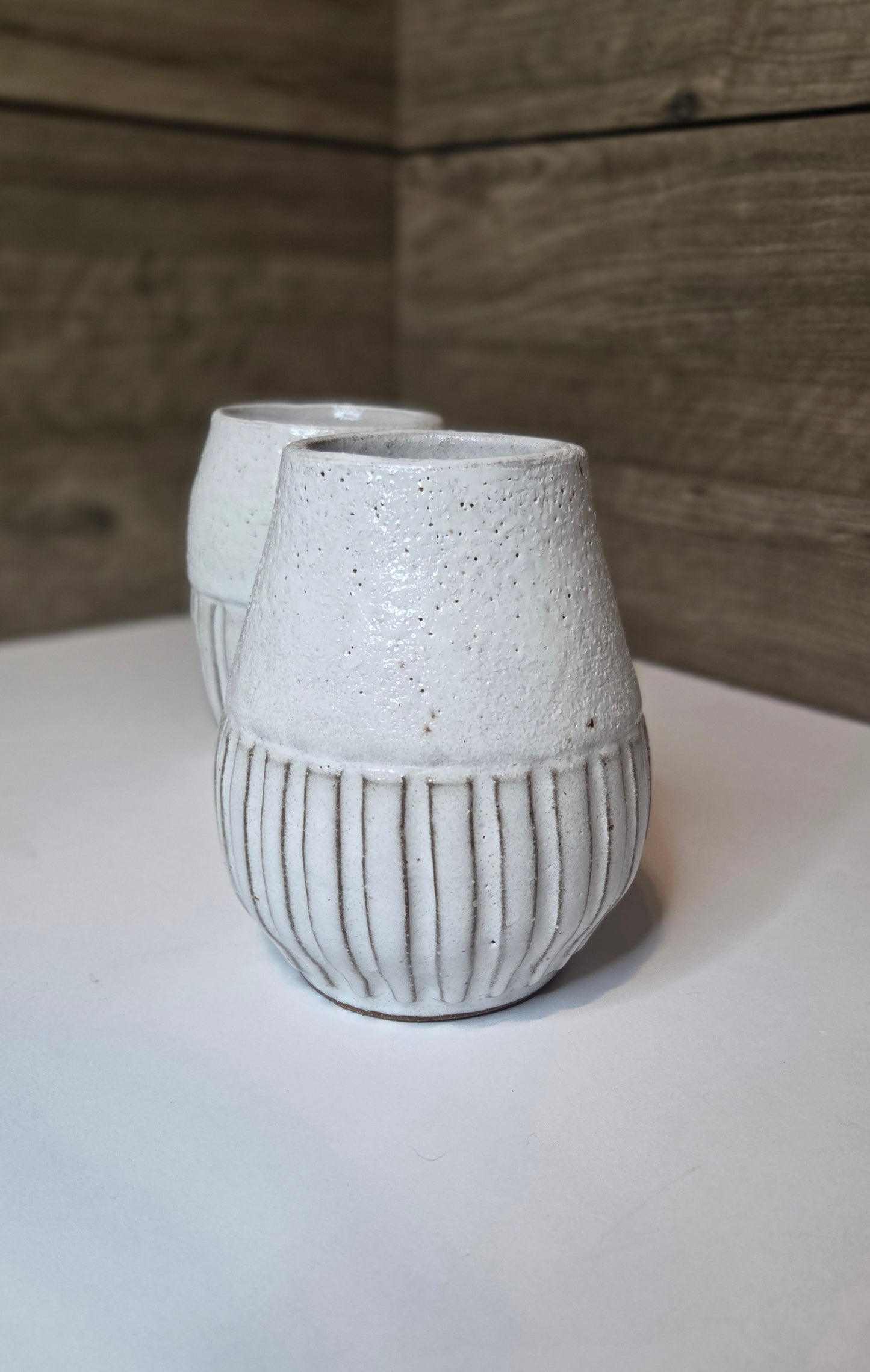 White Vase Duo